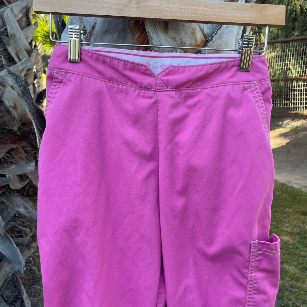 Women’s Pink Koi scrub pants nurse medical hospital vet size small - Picture 4 of 8